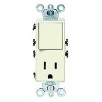 Leviton 5625-ASP 15 Amp, 120 Volt, Combination Decora Switch/Receptacle, New Rocker Style, Premium Spec Grade, Almond