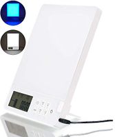Light Therapy Lamp White and Bule Lights UV Free 10000 Lux Brightness,Display,Timer Function,Brightness Adjustment, 1-Pack