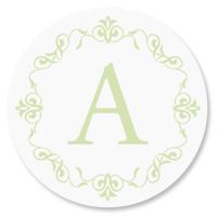 Personalized Ornate Initial Envelope Seals - Set of 144 Self-Adhesive, Flat-Sheet, 1-1/2" Sticker Seals, By Colorful Images