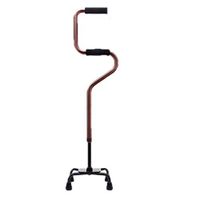 Crutch Two-Stage Walking Aid Cane Aluminum Alloy Brown Color Adjustable Adjustable Non-Slip Four-Footed Old Man Cane MUMUJIN