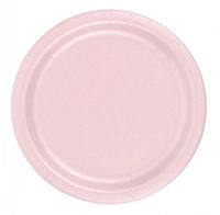 240 Light Pink (10 Pks of 24) 7 Inch Wax Coated Plain Solid Color Dessert Cake Paper Plates