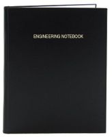 BookFactory Black Engineering Notebook - 240 Pages (.25" Grid Format), 8" x 10", Black Cover, Smyth Sewn Hardbound (LIRPE-240-SGR-A-LKT4)