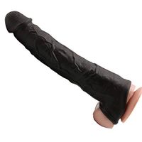 Amalgo 2020 Extra Large 8 Inch Black Silicone Pên?ís Sleeve for Men Large Extension Cóndom Thick and Big Extra Large