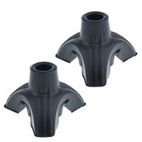 Fityle 2X Black Durable Tripod Rubber Tips Bases for Elderly Senior Cane Walking Stick Crutches 16mm 5/8 inch