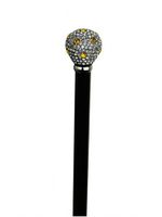 Walking Stick Cane. Formal"Nite Stick" with crystal crown jewel knob handle. This walking cane has a black hardwood shaft and 36 inches long. Weight capacity 250 lbs