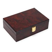 Woodronic Handmade Travel Cigar Humidor Spanish Cedar Lining for 6 to 10 Counts, Desktop Cigar Gift Set with Humidifier, Bubinga Finish