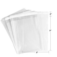 200 Pack Clear Resealable Cellophane Bags - Thick 2 MIL Glossy Self Seal Cello Bag for Gifts, Food, Soap, Candles and Bakery Goods (3" X 3" - 200 Pack)