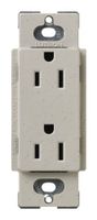 Lutron SCR-15-ST Satin Colors 15A Electrical Socket Duplex Receptacle, Stone