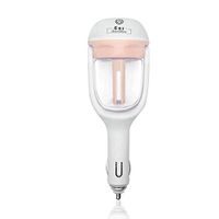 Car Humidifier, Mini Air Purifier Aroma Freshener Mist Maker Suit for Water Soluble Essential Oils Portable Diffuser as (Pink)