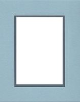 18x24 Double Acid Free White Core Picture Mats Cut for 13x19 Pictures in Sheer Blue and Slate Blue