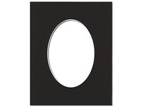PA Framing, Photo Mat Board, 5 x 7 inches Frame for 3.5 x 5 inches Photo Art Size, Oval - Cream Core/Black