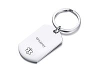 VNOX Personlized Customize Engraving Medical Alert Dog Tag Stainless Steel Keychain for Men Women (Style 6-26MM47MM, Epilepsy)