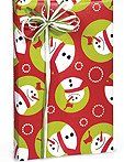 Snowman Globes Ornaments Snowmen Christmas Holiday Gift Wrap Paper - 16 Foot Roll