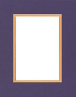 16x20 Double Acid Free White Core Picture Mats Cut for 11x14 Pictures in Purple and Golden Yellow