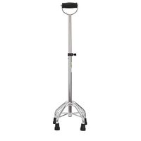 Aluminum Four Legged Cane, Adjustable Height/Firm and Stable/Lightweight and Convenient/Non-Slip Base/Comfortable U-Shaped Handle