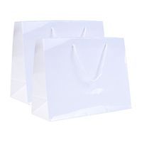 Incredible Packaging - 13" x 5" x 10" Retail Euro Tote Shopping Bags - Heavy Duty 157 GSM - Original Style Paper - Perfect for Mechandise, Retail, Party, Gift Bags. (White Matte, 50 Bags)