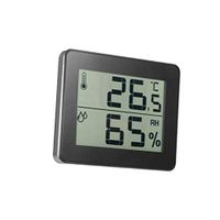 Garneck 2 in 1 Electronic Temperature Humidity Meter Intelligent Large Screen Temperature Display Measuring Device for Home Hotel Store (Black)