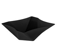 Party Essentials Hard Plastic Large 161-Ounce Square Twist Serving Bowl, Black, Pack of 1