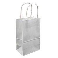 Gift Bags 25 Pcs 5.25" x 8.4" x 3.4" Inches Kraft Paper Bags White with Handles