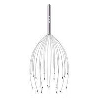 Heeta Head Scalp Massagers, 20 Fingers Scratcher for Deep Relaxation, Hair Stimulation and Stress Relief, Handheld Head Massager Scalp Scratcher (Silver)