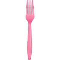 Club Pack of 600 Cany Pink Premium Heavy-Duty Plastic Party Forks