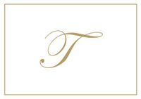 Thank You Notes Personalized Stationery Note Cards for Thank You Note Monogrammed Initial Box of 8 Gold Letter T