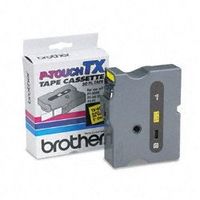 Genuine Brother 1" (24mm) Black on Yellow TX P-touch Tape for Brother XL-35, XL35 Label Maker
