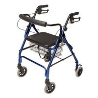 Lumex Walkabout Lite Four-Wheel Rollator, Blue, 6" Wheel