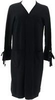 Belle Kim Gravel Feather Knit Duster Grommet Trim Black 2X New A310207