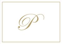 Thank You Notes Personalized Stationery Note Cards for Thank You Note Monogrammed Initial Box of 8 Gold Letter P
