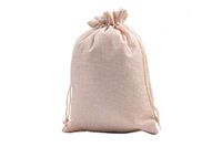 Sansam 10pcs 20.0x30.0cm/8.0''x12.0'' Big Size Cream Drawstring and Lining Hemp/Hessian Bags, Jewelry Pouches, Wedding Favors, Jewelry Packing, Gift Bags