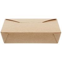 50 Pack - Eco Friendly Disposable Kraft Paper Take Out Food Container - Sturdy Leak & Grease Proof Microwavable Take Away Boxes, Restaurant-Ware (49 oz)