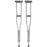 Sisyria Pair of Underarm Crutches, Height Adjustable Axilla Crutches Mobility Aids with Soft Handgrips, Durable Walking Sticks for Patients of Lower Limb Injury,Gray