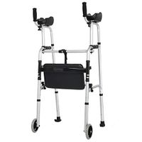 BABIFIS Walking Frame,Folding Lightweight Aluminium Walking Frame with Wheels,Disabled Travel Trolley