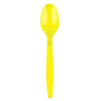 Heavyweight Plastic Spoons, Yellow (w/textured handle) - 1000 count