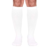 Made in the USA - XL Compression Socks for Men, Firm Graduated Support Dress Hose 20-30mmHg - Absolute Support Sku: A104 White – Helps with poor circulation, edema