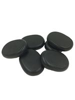 Zabrina Personal Large Massage Stone Set Basalt Hot Rocks Stones, 2.36 In 3.15 In,Black,6 Count