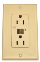 Leviton 7280-I 15 Amp, 125 Volt, Decora Plus Duplex Receptacle, Straight Blade, Industrial Grade, Self Grounding, Surge with Indicator Light, Ivory