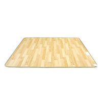 LCC Foot Warmer Feet Heated Mat, PVC Thermal Floor Leather 8mm Thickness Adjustable Electric Heating Wood Stripe Carbon Crystal Heating Pads Under Desks, Electric Carpeted Toes Warming Heater