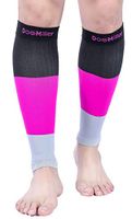 Doc Miller Premium Calf Compression Sleeve Dress Series 1 Pair 20-30mmHg Strong Calf Support Graduated Pressure Sports Running Recovery Shin Splints Varicose Veins (BlackPinkGray, Medium)