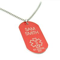 My Identity Doctor - Custom Engraved Medical Alert ID Dog Tag, Aluminum - Green