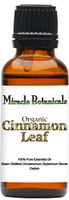 Miracle Botanicals Organic Ceylon Cinnamon Leaf Essential Oil - 100% Pure Cinnamomum Zeylanicum Blume - 30ml, 60ml, or 4oz. Sizes - Therapeutic Grade - 30ml/1oz