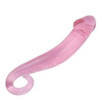 Crystal Glass Textured Curved Huge Smooth Stick with Huge Double Sided Ended Headed Tool for Women Men TFDD029