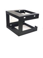 6U Wall Mount Open Frame 19'' Server Equipment Rack Threaded 15 inch Depth Black