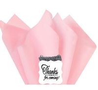 48Sheets Light Pink 20" x 30"Large Gift Wrap & Large Flower Decoration Crafting Tissues Paper with Decorative Thanks Gift Tags