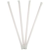 White Straws with Red Stripe - Extra Long 10” Plastic Straws - Individually Wrapped and Perfect for Parties, Smoothies, Soda and So Much More! Frozen Dessert Supplies - Fast Shipping! 500 Count