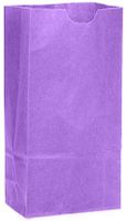 Made in USA 50-Pack Purple Kraft Party Favor Treat Paper Lunch Bags, 5” X 3” X 9.5”, Flat Bottom