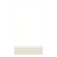 Caspari Linen Border Paper Linen Guest Towel Napkins in Natural, Four Packs of 12