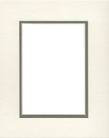 20x24 Double Acid Free White Core Picture Mats Cut for 16x20 Pictures in Cream and Moss Green