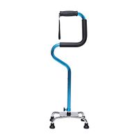 Xiao Jian Crutches - Old Lady Cane Sticks Old Man Cane Four Feet Multi-Purpose Abdomen Anti-Skid Cane Elderly Medical Staff Crutch (Color : B, Design : Without Light)